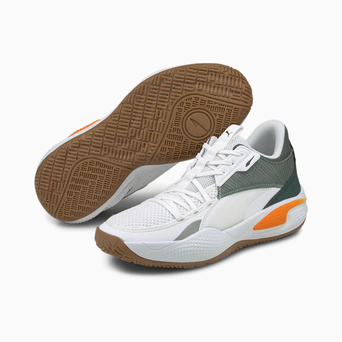 Basketbalove Tenisky Puma Court Rider Pop Panske Biele/Oranžové | SK572346