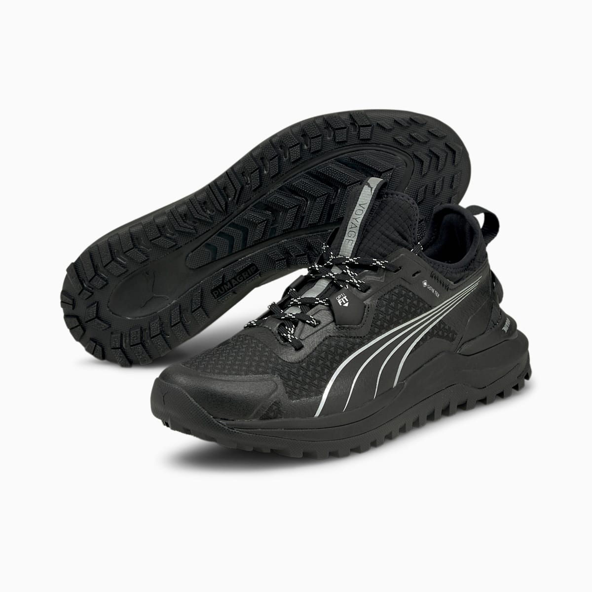 Bezecke Topanky Puma Voyage Nitro Gore-Tex Panske Čierne/Metal Strieborne | SK491073