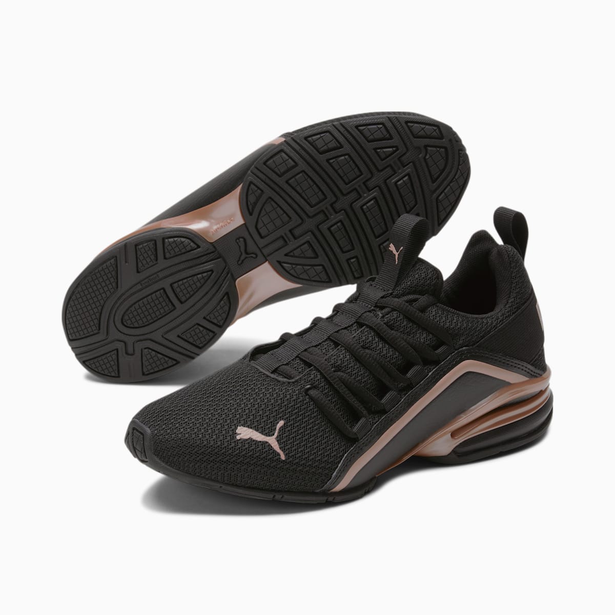 Botasky Puma Axelion Metallic Damske Čierne/Ruzove Zlate | SK215043