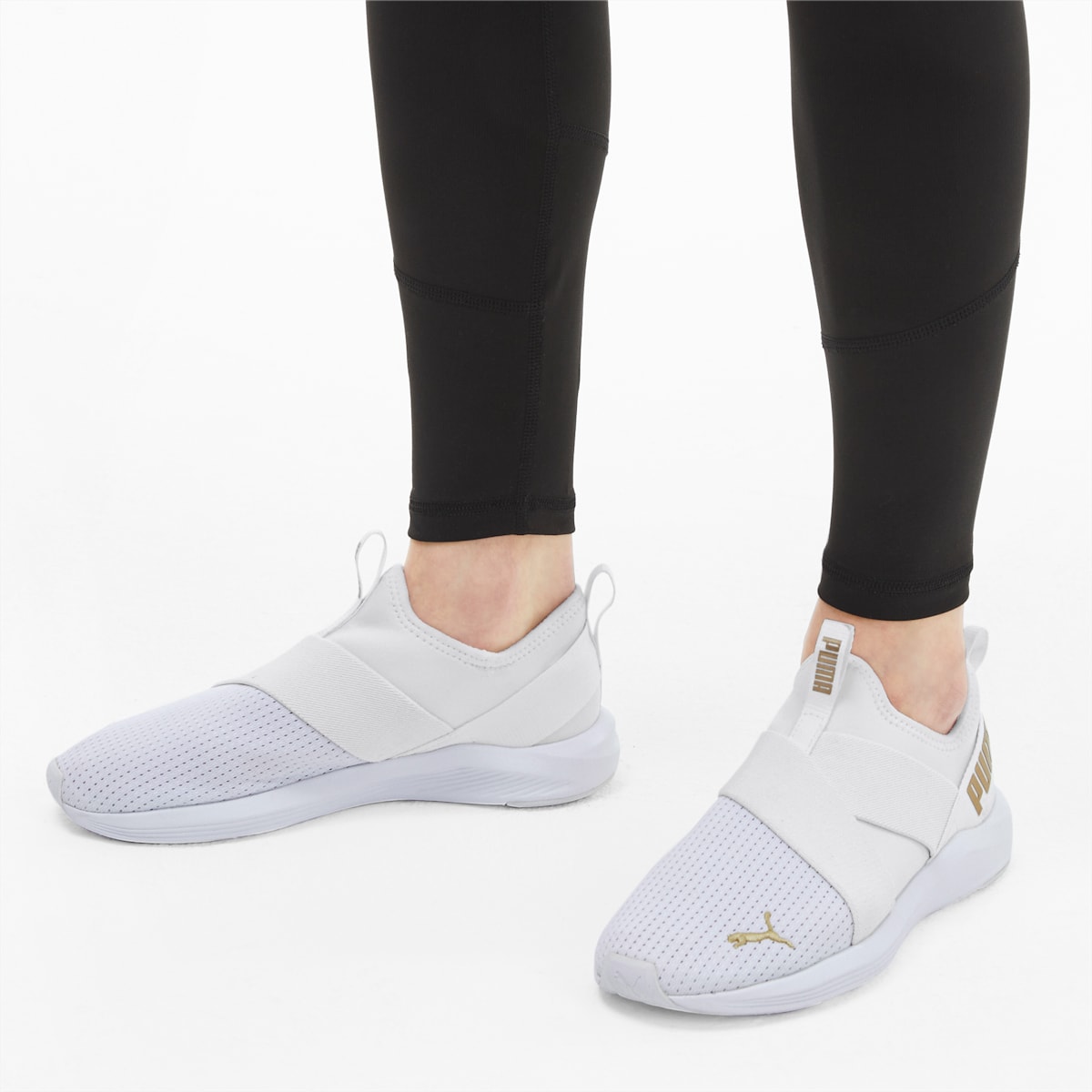 Botasky Puma Prowl Slip On Damske Biele/Zlate | SK537206