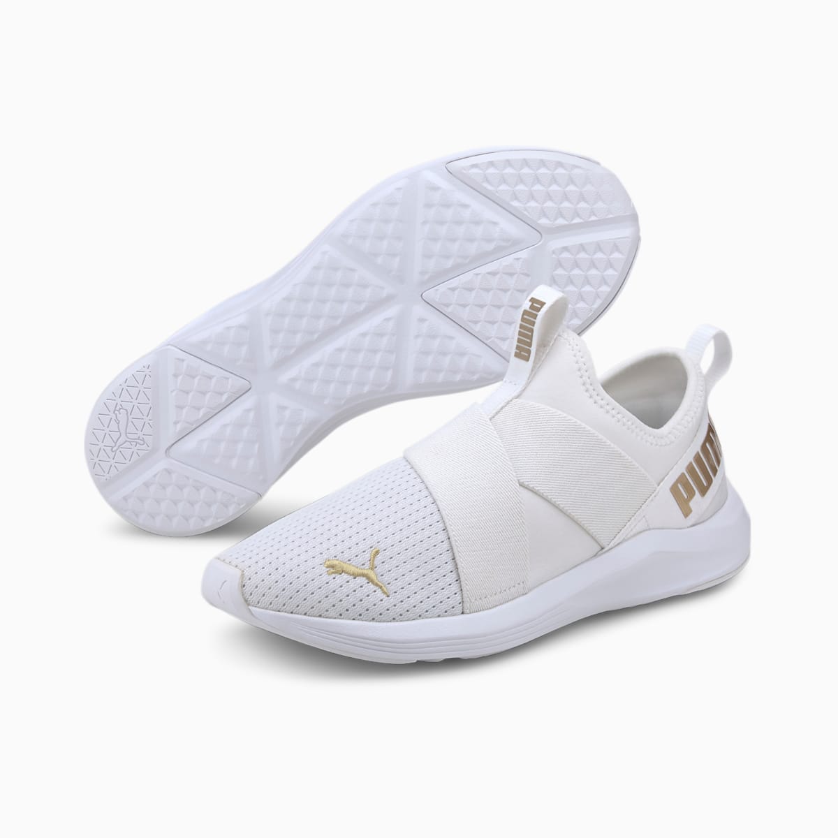 Botasky Puma Prowl Slip On Damske Biele/Zlate | SK537206