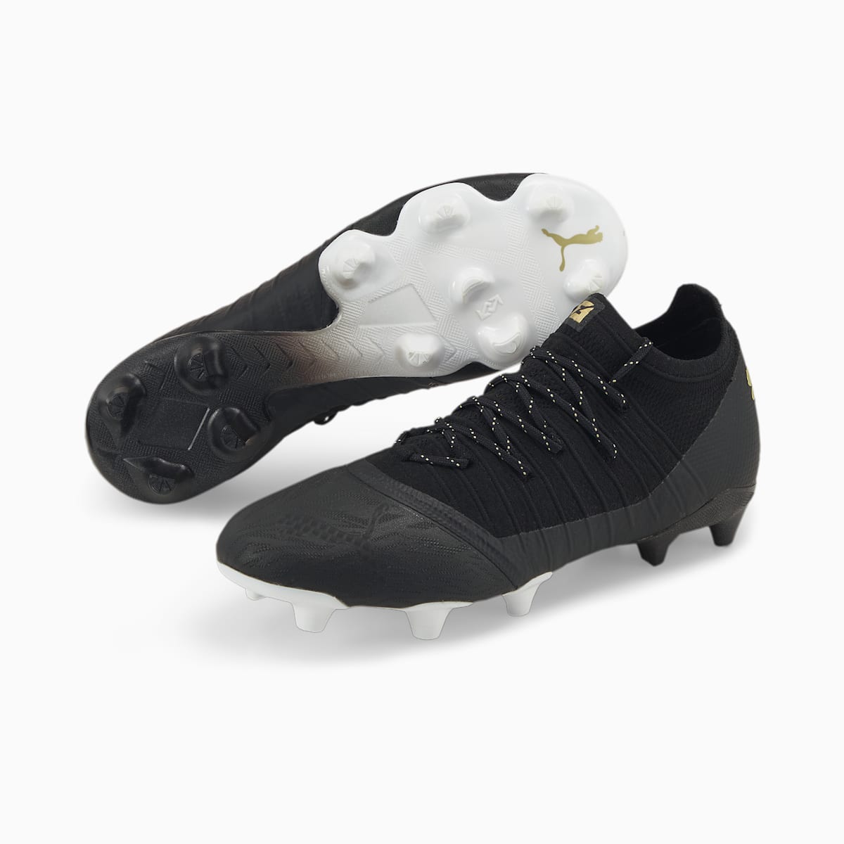 Kopačky Puma FUTURE 1.3 Lazertouch FG/AG Panske Čierne/Metal Zlate/Biele | SK025486