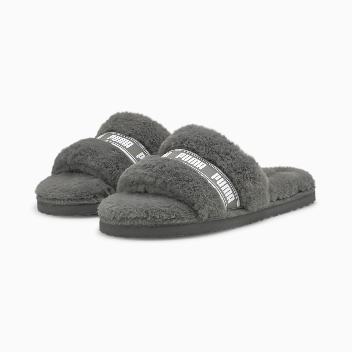 Papuce Puma Fluff Slides Damske Siva/Biele | SK032814