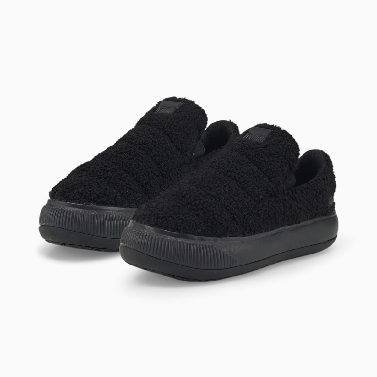 Papuce Puma Suede Mayu Slip-On Teddy Damske Čierne | SK937805