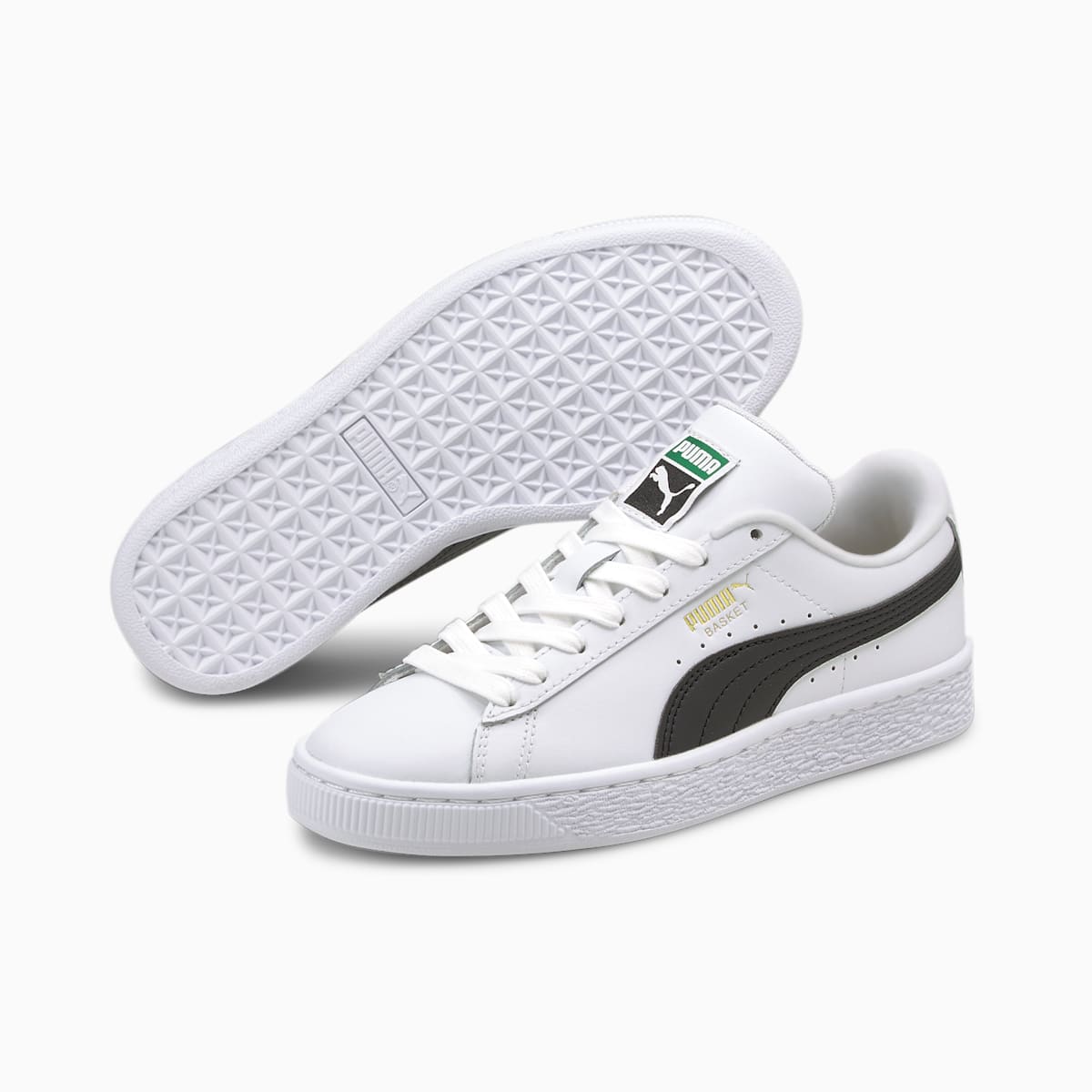 Tenisky Puma Basket Classic XXI JR Chlapcenske Biele/Čierne | SK712548