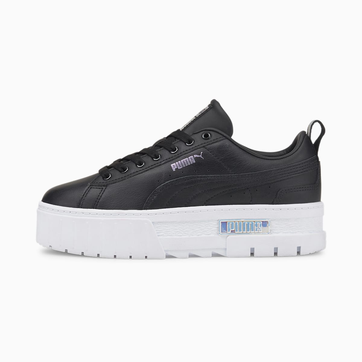 Tenisky Puma Mayze Leather Iridescent Damske Čierne/Biele | SK381246