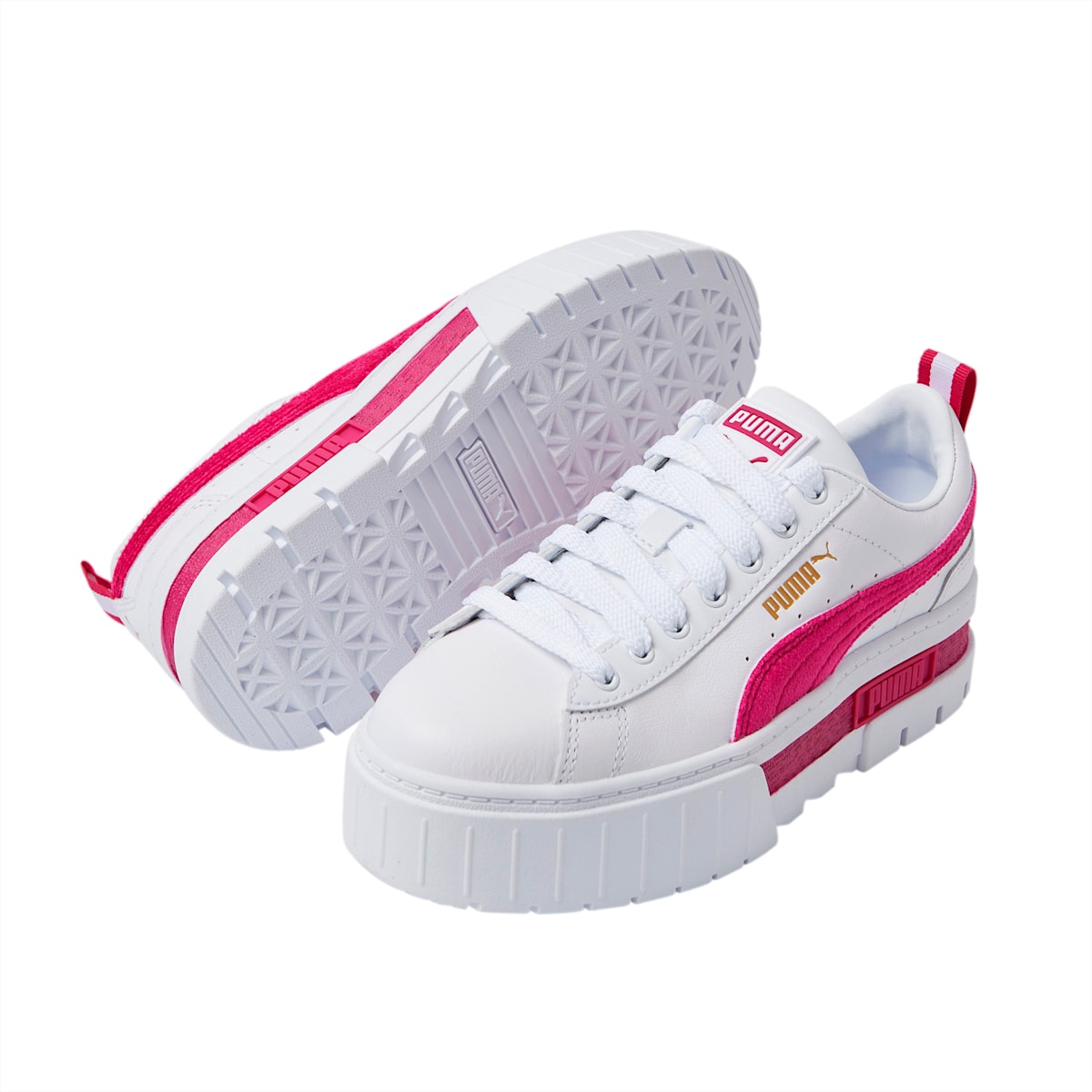 Tenisky Puma Mayze Velour Damske Biele/Fuchsie/Zlate | SK593148