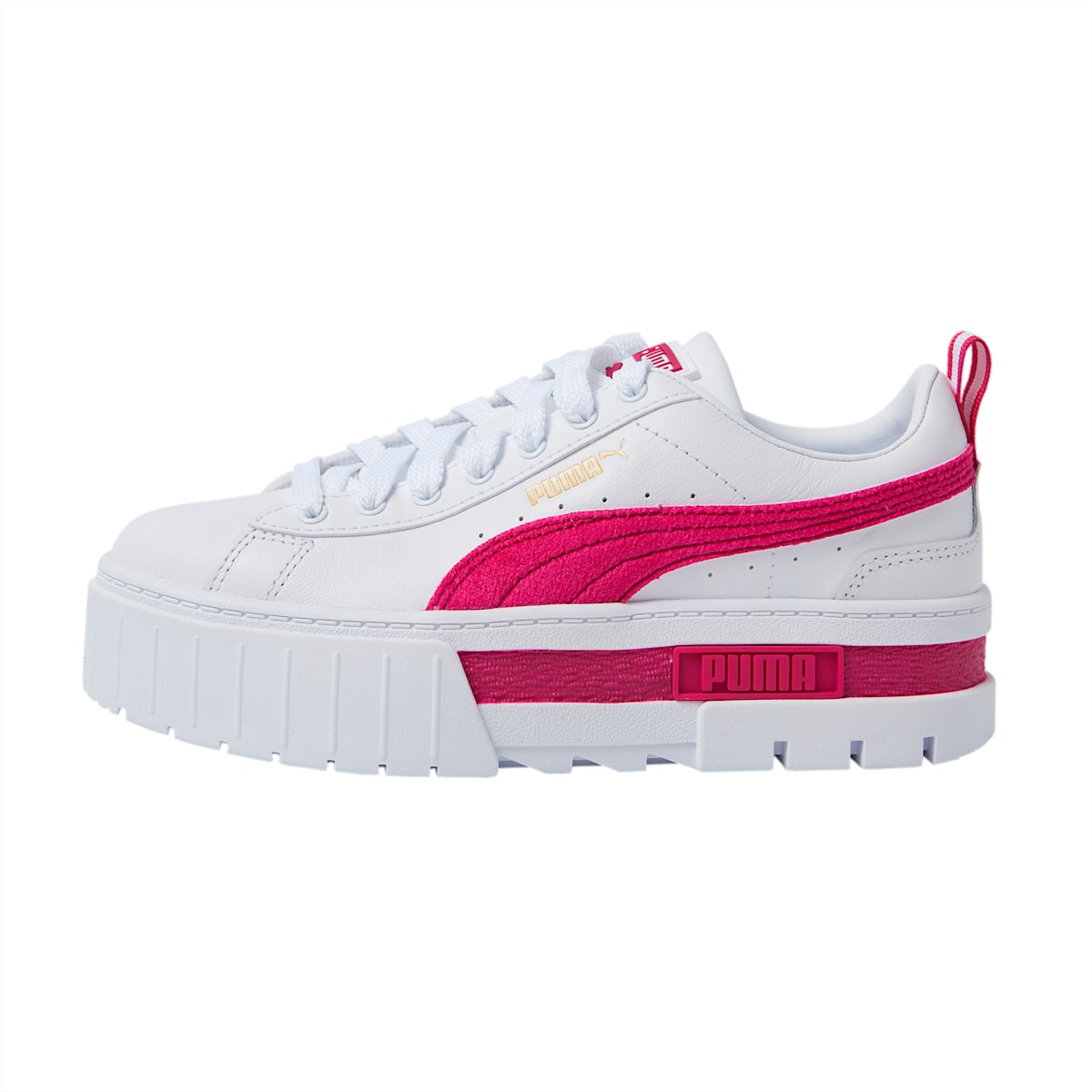 Tenisky Puma Mayze Velour Damske Biele/Fuchsie/Zlate | SK593148