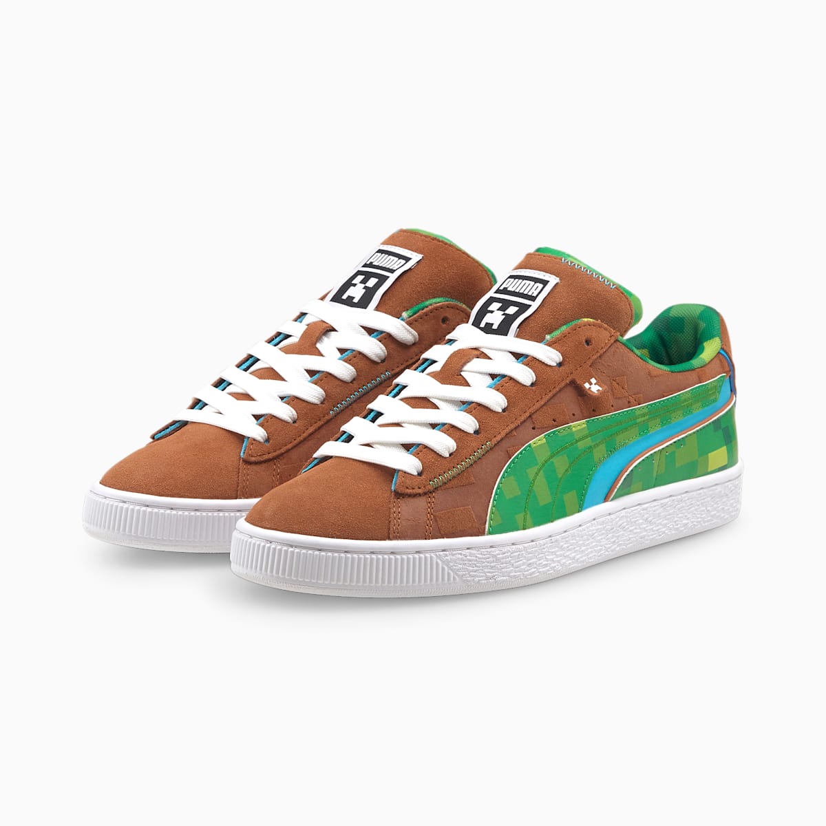 Tenisky Puma PUMA x MINECRAFT Suede Panske Hnede/Zelene | SK746832