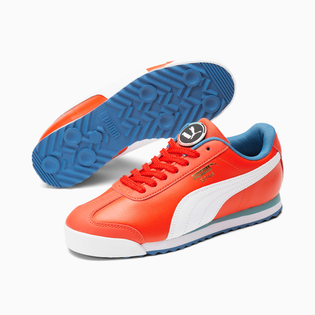 Tenisky Puma ROMA GO FOR Sneaker JR Chlapcenske Oranžové/Biele/Modre | SK594706