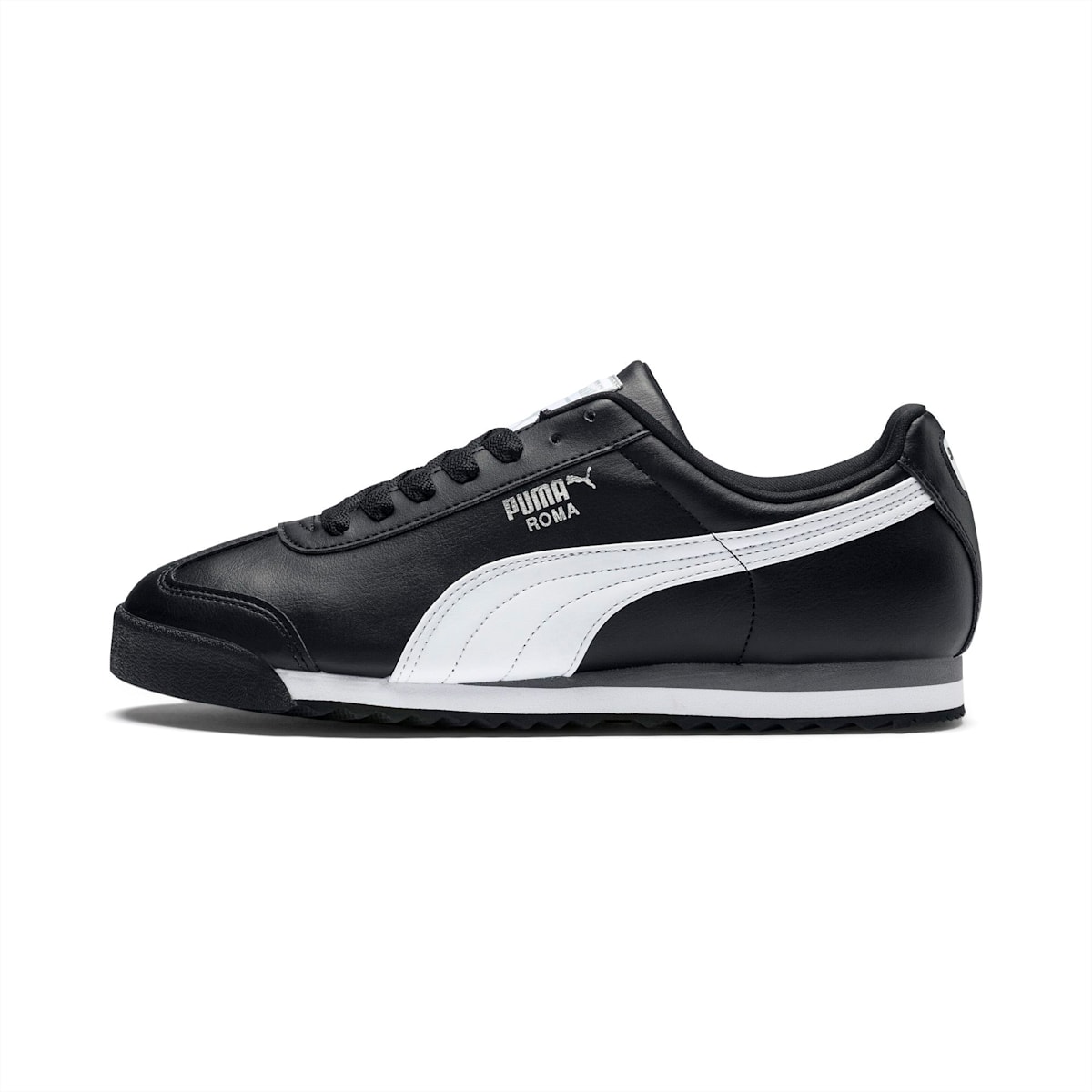 Tenisky Puma Roma Basic JR Chlapcenske Čierne/Biele/Strieborne | SK874560