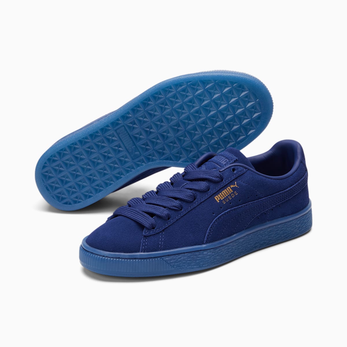 Tenisky Puma Suede Classic Mono Gold JR Dievcenske Modre/Zlate | SK215980