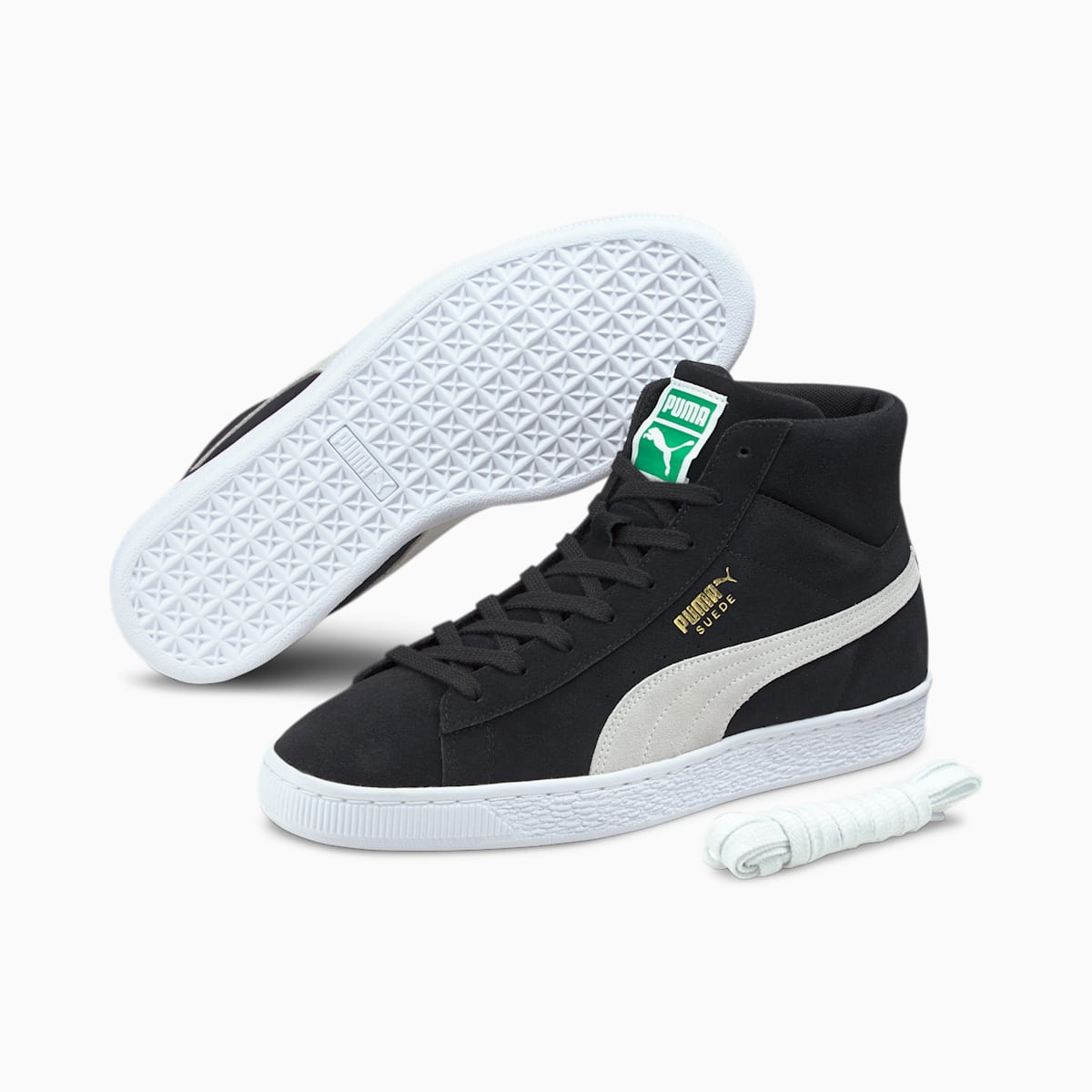 Tenisky Puma Suede Mid XXI Damske Čierne/Biele/Zelene | SK093715