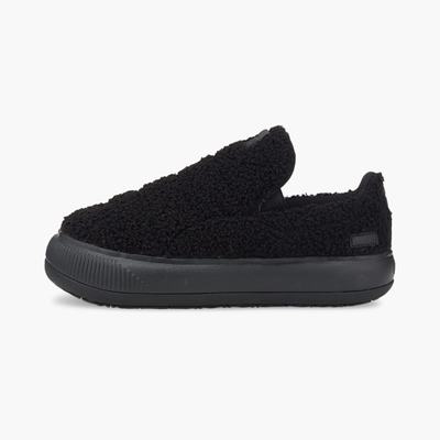 Papuce Puma Suede Mayu Slip-On Teddy Damske Čierne | SK937805